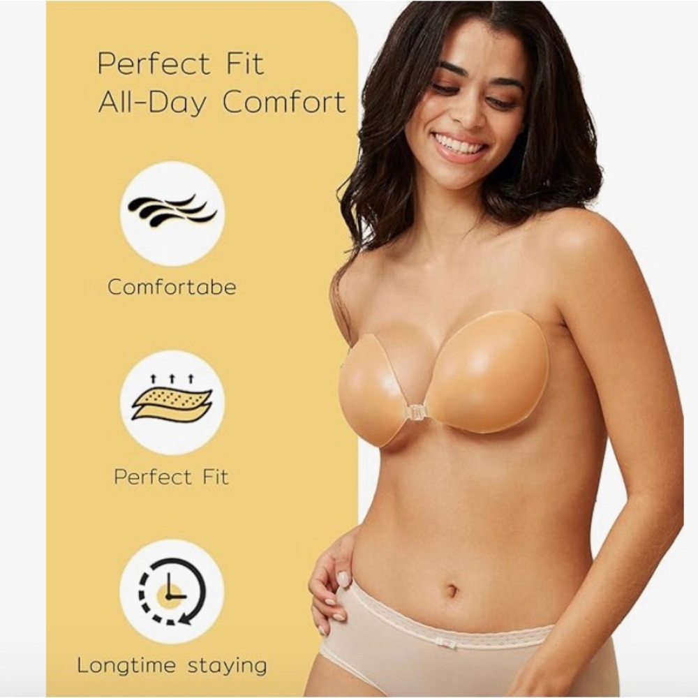 NWT, Silicone Strapless adhesive Bra, size D